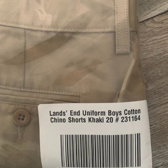 NWT LANDS' END UNIFORM BOYS COTTON CHINO SHORTS KHAKI 8H, 20 & BOY'S/MENS 31 - Picture 5 of 12